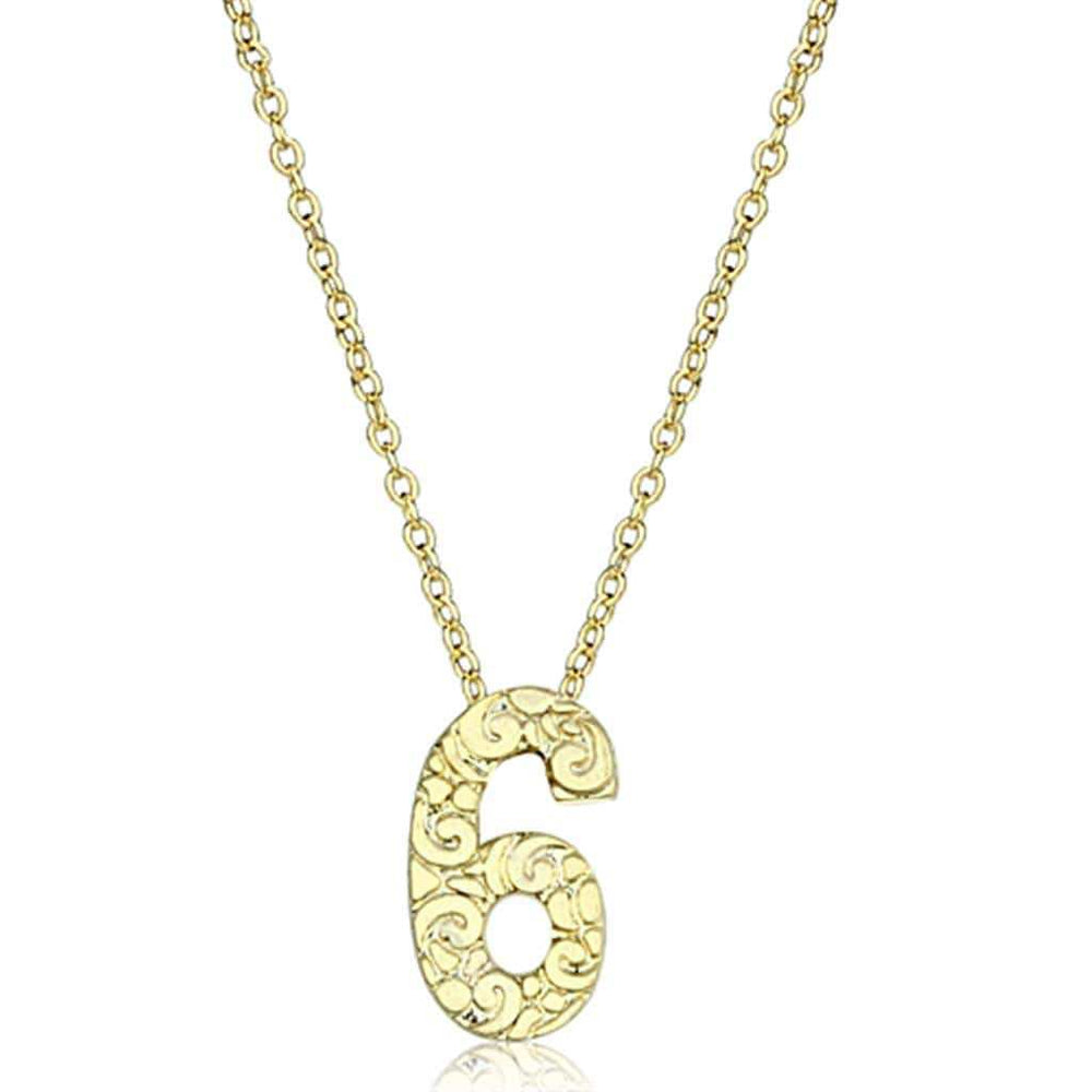 LO3463 - Flash Gold Brass Chain Pendant with Top Grade Crystal in Clear - Alamode - Flyclothing LLC