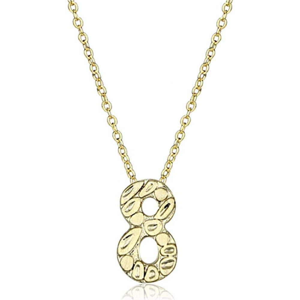 LO3466 - Flash Gold Brass Chain Pendant with Top Grade Crystal in Clear - Alamode - Flyclothing LLC