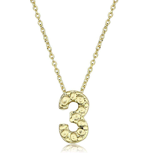 LO3467 - Flash Gold Brass Chain Pendant with Top Grade Crystal in Clear - Alamode - Flyclothing LLC