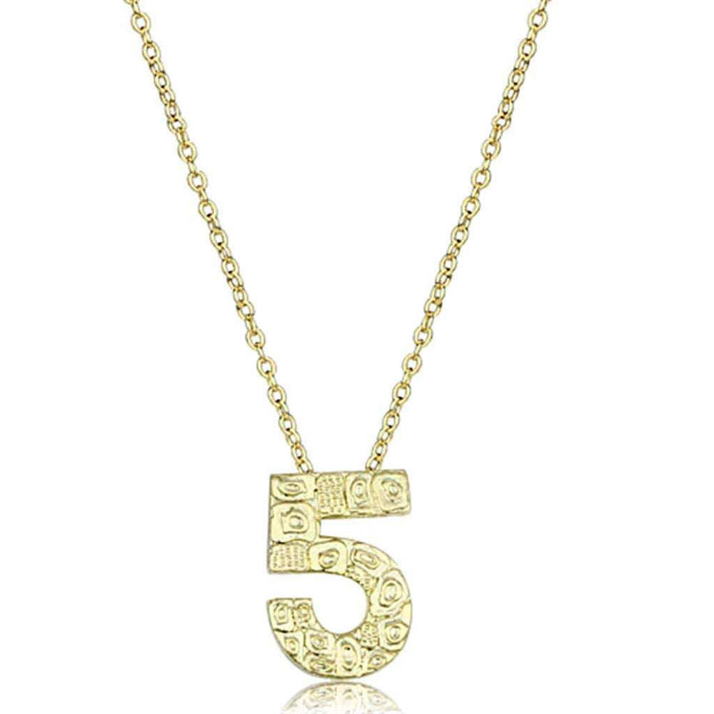 LO3468 - Flash Gold Brass Chain Pendant with Top Grade Crystal in Clear - Alamode - Flyclothing LLC