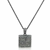 LO3471 - TIN Cobalt Black Brass Chain Pendant with Top Grade Crystal in Black Diamond - Alamode - Flyclothing LLC
