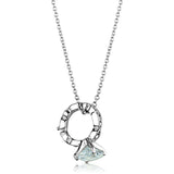 LO3494 - Rhodium Brass Pendant with AAA Grade CZ in Clear - Alamode - Flyclothing LLC