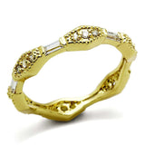 LO3552 - Gold Brass Ring with AAA Grade CZ in Clear - Alamode - Flyclothing LLC