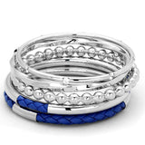 LO3570 - High polished (no plating) Stainless Steel Bangle with AAA Grade CZ in Clear - Alamode - Flyclothing LLC