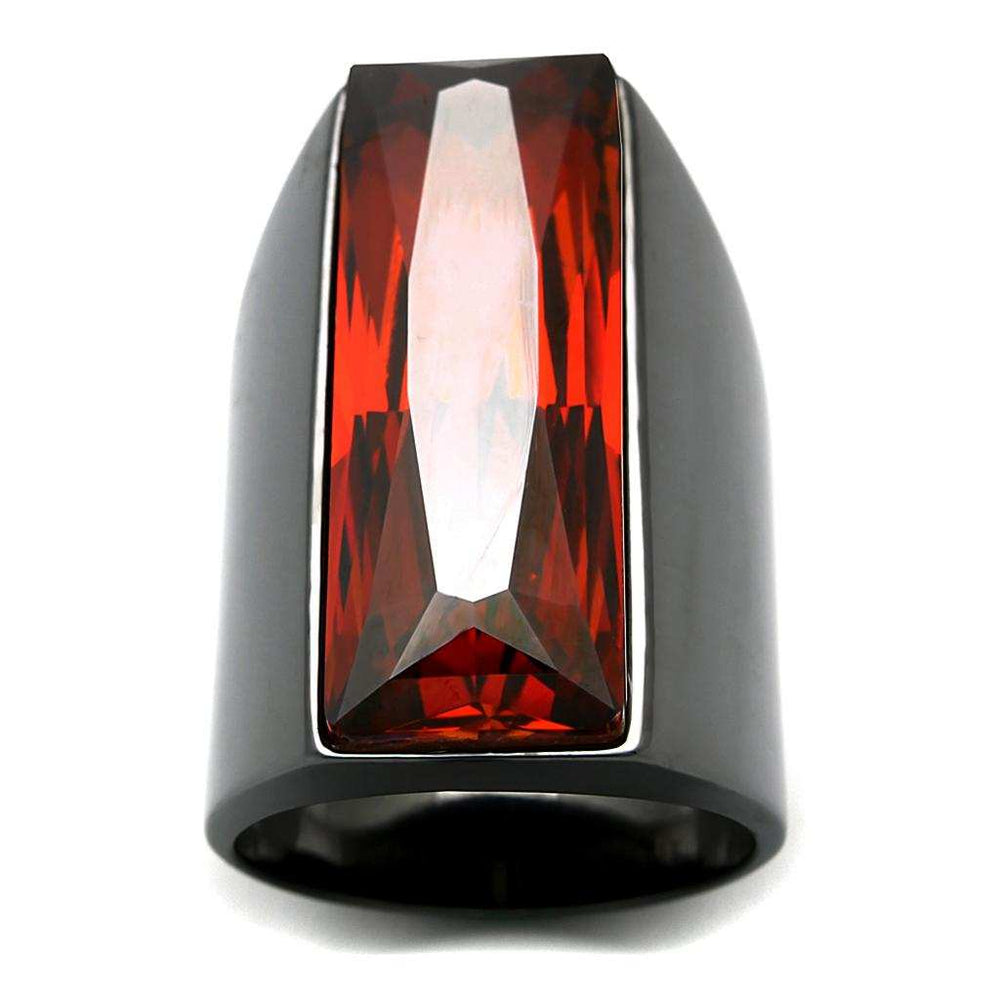 LO3592 - TIN Cobalt Black Brass Ring with Top Grade Crystal in Siam - Alamode - Flyclothing LLC