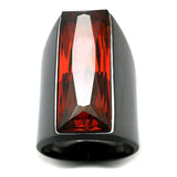 LO3592 - TIN Cobalt Black Brass Ring with Top Grade Crystal in Siam - Alamode - Flyclothing LLC