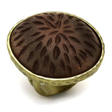 LO3602 - Antique Copper Brass Ring with Synthetic Synthetic Stone in Gray - Alamode - Flyclothing LLC