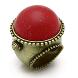 LO3603 - Antique Copper Brass Ring with Synthetic Synthetic Stone in Siam - Alamode - Flyclothing LLC