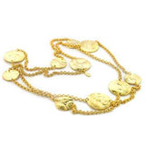 LO367 - Gold Brass Necklace with No Stone - Alamode - Flyclothing LLC