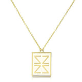 LO3684 - Gold Brass Chain Pendant with Epoxy in White - Alamode - Flyclothing LLC
