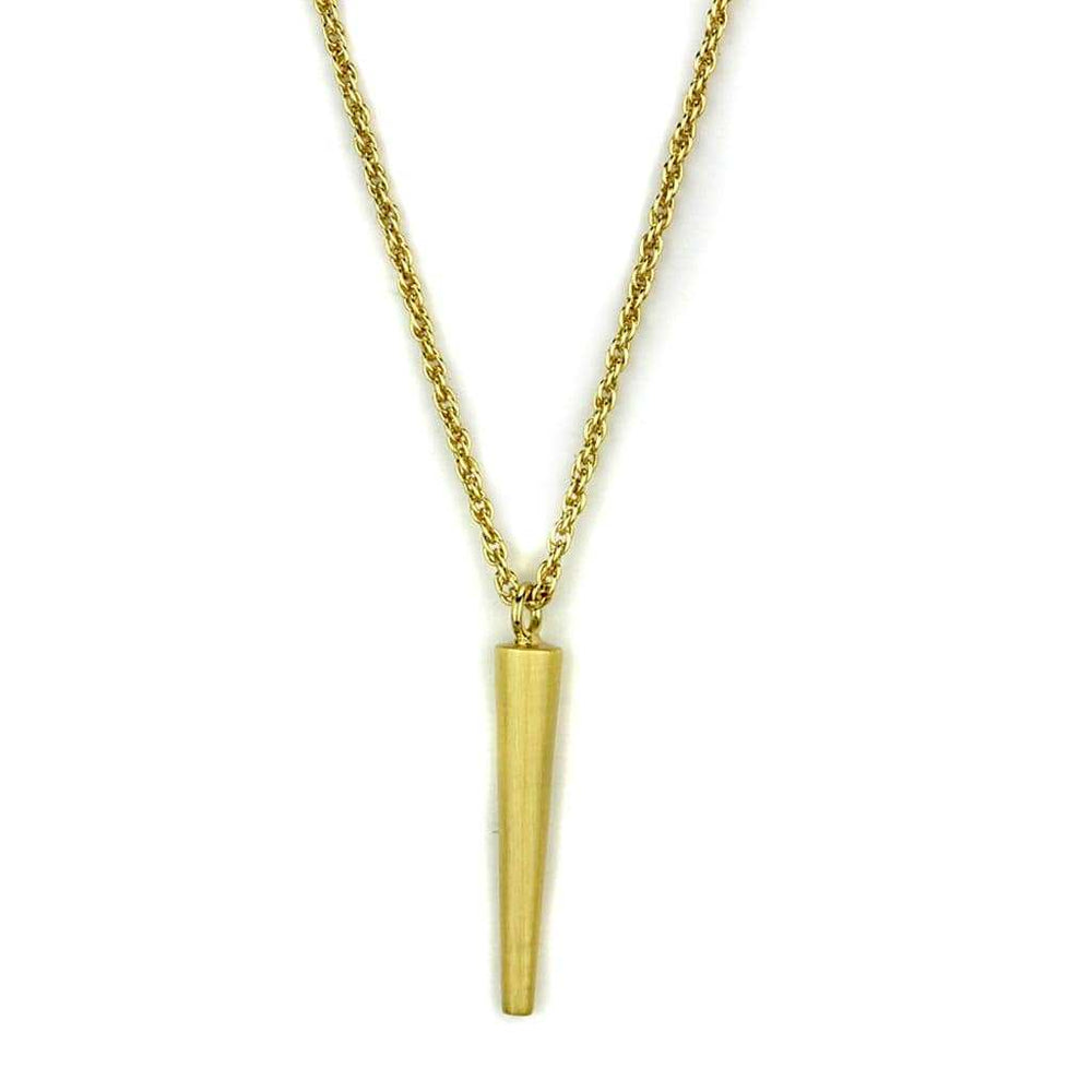 LO3710 - Gold & Brush Brass Chain Pendant with No Stone - Alamode - Flyclothing LLC