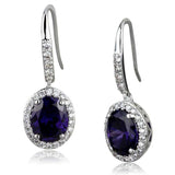 LO3771 - Rhodium Brass Earrings with AAA Grade CZ in Amethyst - Alamode - Flyclothing LLC