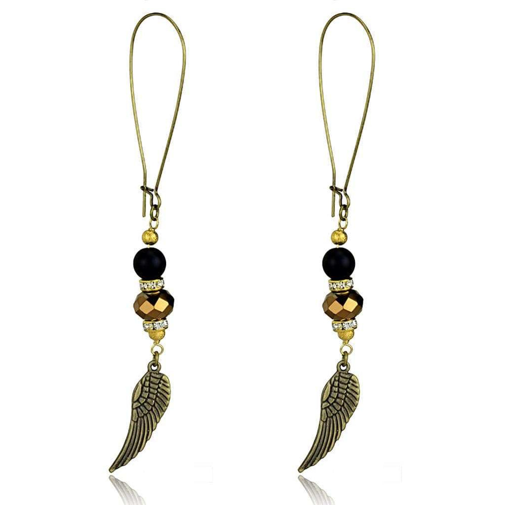 LO3809 - Antique Copper White Metal Earrings with Synthetic Synthetic Stone in Multi Color - Alamode - Flyclothing LLC