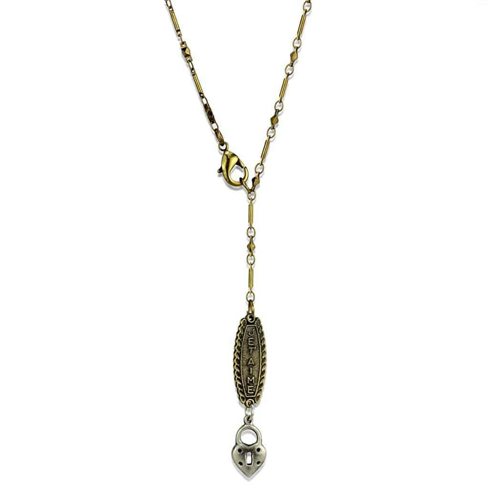LO3823 - Gold+Antique Silver White Metal Chain Pendant with No Stone - Alamode - Flyclothing LLC
