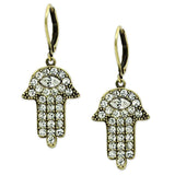 LO3853 - Antique Copper Brass Earrings with Top Grade Crystal in Clear - Alamode - Flyclothing LLC