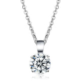 LO3933 - Rhodium Brass Chain Pendant with AAA Grade CZ in Clear - Alamode - Flyclothing LLC