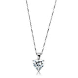 LO3936 - Rhodium Brass Chain Pendant with AAA Grade CZ in Clear - Alamode - Flyclothing LLC