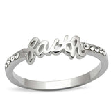 LO3968 - Rhodium Brass Ring with Top Grade Crystal in Clear - Alamode - Flyclothing LLC
