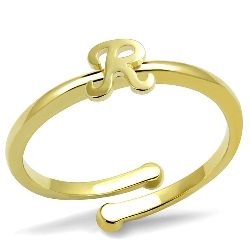 LO3996 - Flash Gold Brass Ring with No Stone - Alamode - Flyclothing LLC