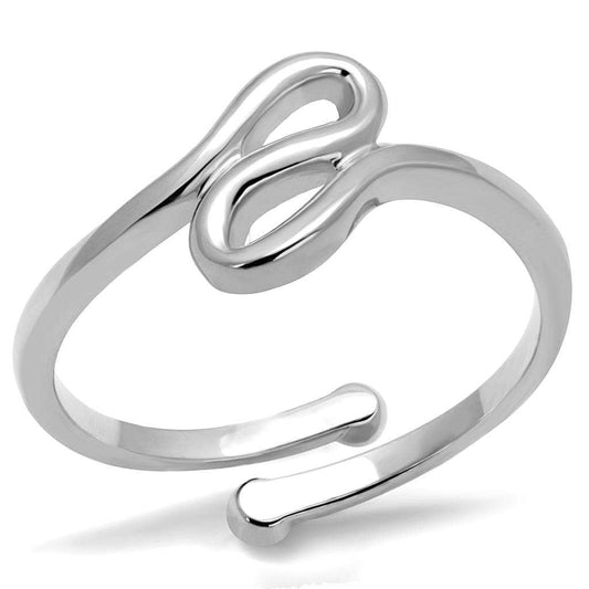 LO3999 - Rhodium Brass Ring with No Stone - Alamode - Flyclothing LLC