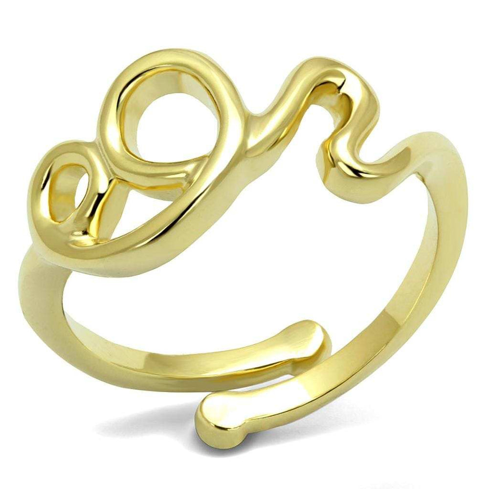 LO4002 - Flash Gold Brass Ring with No Stone - Alamode - Flyclothing LLC