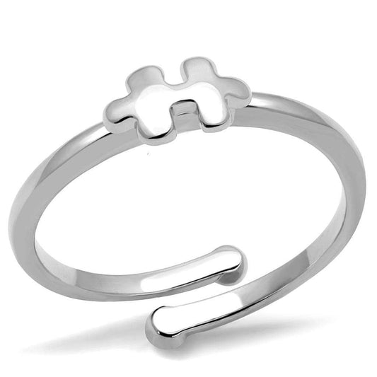 LO4027 - Rhodium Brass Ring with No Stone - Alamode - Flyclothing LLC