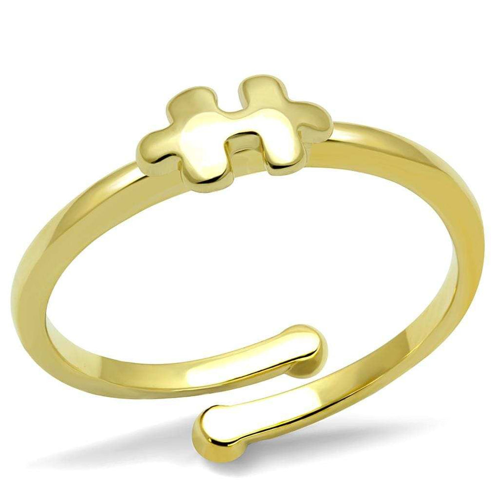 LO4028 - Flash Gold Brass Ring with No Stone - Alamode - Flyclothing LLC