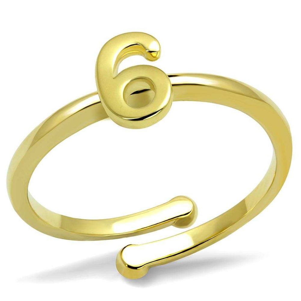 LO4034 - Flash Gold Brass Ring with No Stone - Alamode - Flyclothing LLC