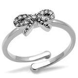 LO4041 - Rhodium Brass Ring with Top Grade Crystal in Clear - Alamode - Flyclothing LLC