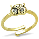 LO4050 - Flash Gold Brass Ring with Top Grade Crystal in Clear - Alamode - Flyclothing LLC
