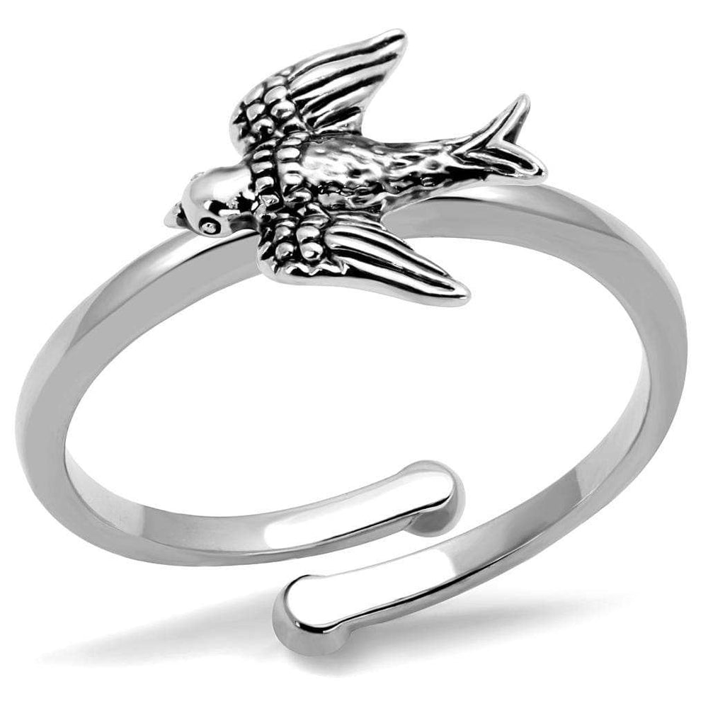 LO4053 - Rhodium Brass Ring with No Stone - Alamode - Flyclothing LLC