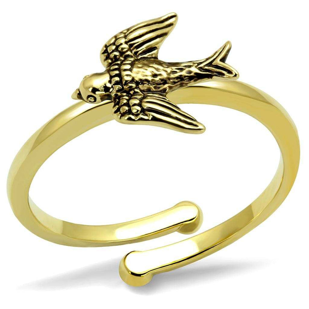 LO4054 - Flash Gold Brass Ring with No Stone - Alamode - Flyclothing LLC