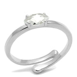 LO4070 - Rhodium Brass Ring with AAA Grade CZ in Clear - Alamode - Flyclothing LLC