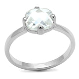 LO4080 - Rhodium Brass Ring with AAA Grade CZ in Clear - Alamode - Flyclothing LLC