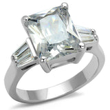LO4091 - Rhodium Brass Ring with AAA Grade CZ in Clear - Alamode - Flyclothing LLC