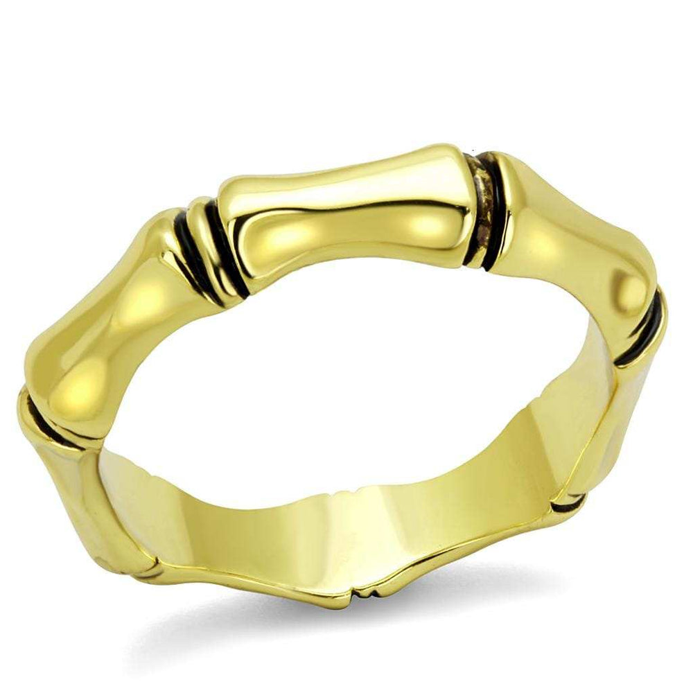 LO4099 - Gold Brass Ring with Epoxy in Jet - Alamode - Flyclothing LLC