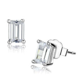 LO4128 - Rhodium Brass Earrings with AAA Grade CZ in Clear - Alamode - Flyclothing LLC