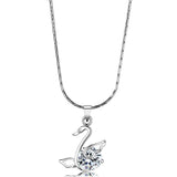 LO4155 - Rhodium Brass Chain Pendant with AAA Grade CZ in Clear - Alamode - Flyclothing LLC