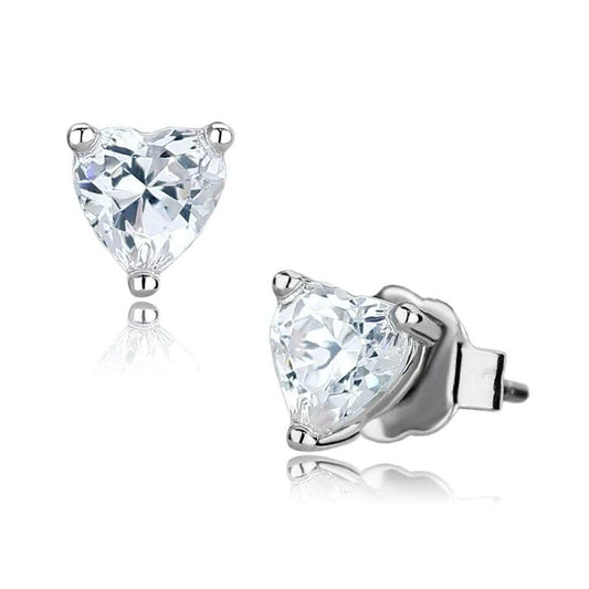 LO4170 - Rhodium Brass Earrings with AAA Grade CZ in Clear - Alamode - Flyclothing LLC