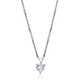 LO4171 - Rhodium Brass Chain Pendant with AAA Grade CZ in Clear - Alamode - Flyclothing LLC