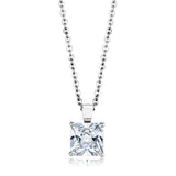 LO4173 - Rhodium Brass Chain Pendant with AAA Grade CZ in Clear - Alamode - Flyclothing LLC