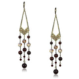 LO4186 - Antique Copper Brass Earrings with Assorted in Multi Color - Alamode - Flyclothing LLC