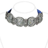 LO4206 - TIN Cobalt Black Brass Necklace with AAA Grade CZ in Clear - Alamode - Flyclothing LLC