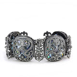 LO4225 - TIN Cobalt Black Brass Bracelet with AAA Grade CZ in Clear - Alamode - Flyclothing LLC