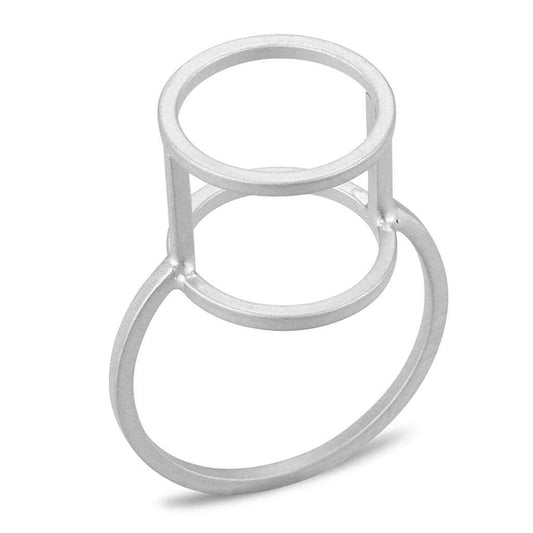 LO4250 - Matte Rhodium Brass Ring with No Stone - Alamode - Flyclothing LLC