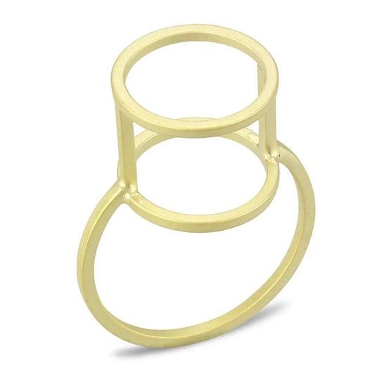 LO4252 - Matte Gold Brass Ring with No Stone - Alamode - Flyclothing LLC