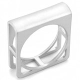 LO4255 - Rhodium Brass Ring with No Stone - Alamode - Flyclothing LLC