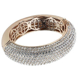 LO4269 - Rose Gold+e-coating Brass Bangle with Top Grade Crystal in Clear - Alamode - Flyclothing LLC