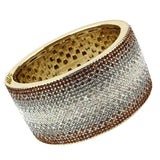 LO4280 - Gold Brass Bangle with Top Grade Crystal in Multi Color - Alamode - Flyclothing LLC