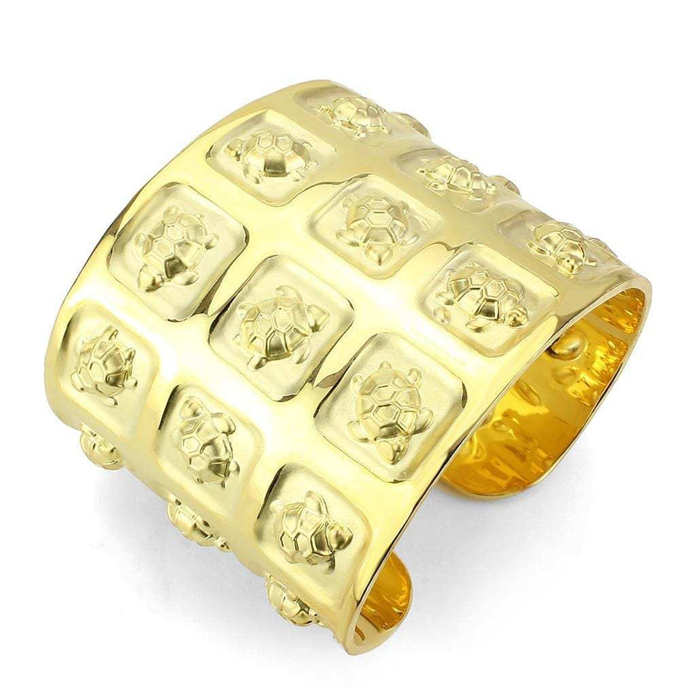 LO4297 - Matte Gold & Gold Brass Bangle with No Stone - Alamode - Flyclothing LLC